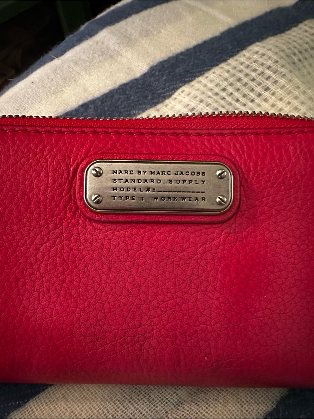 Marc by Marc Jacobs red Leather Zip Wallet